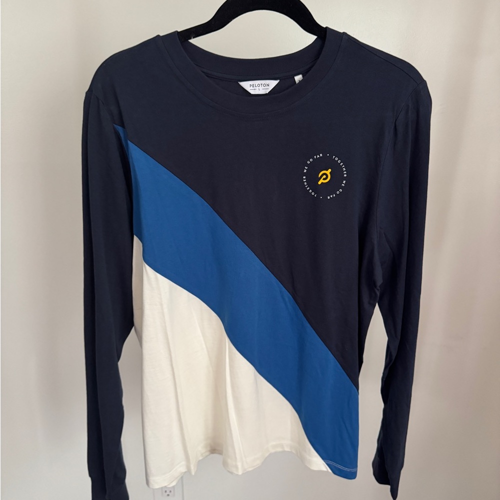 NWOT Peloton Long Sleeve Shirt - Blue and White
